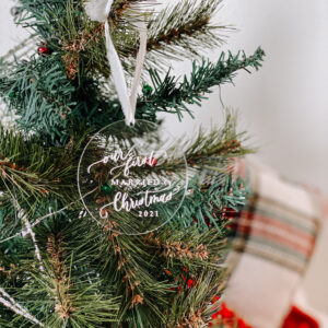 2021 Acrylic Calligraphy 'merry + married' Ornament — Fawn Lettering